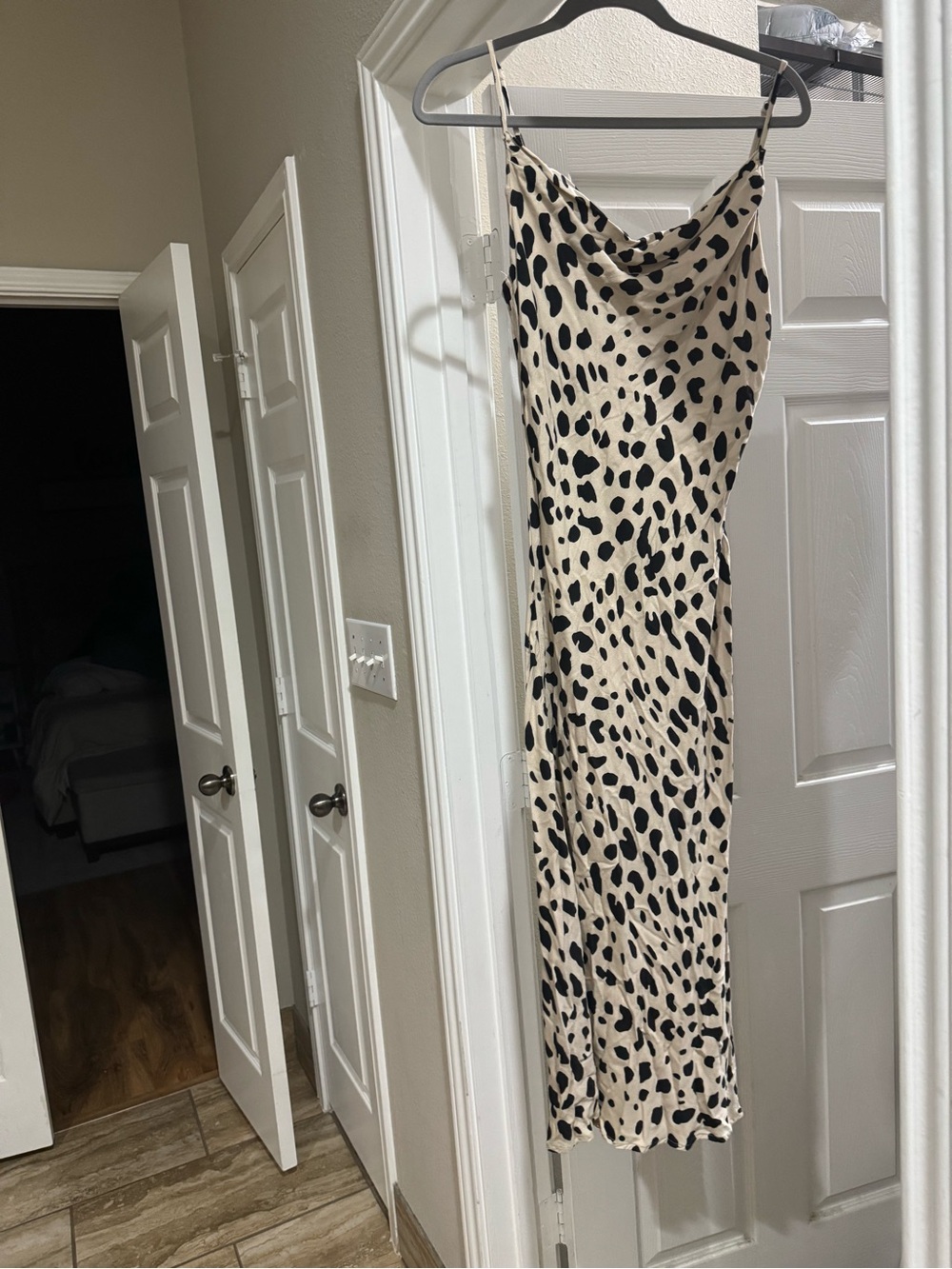 Vici Beige and Black Animal Print Maxi Slip Dress